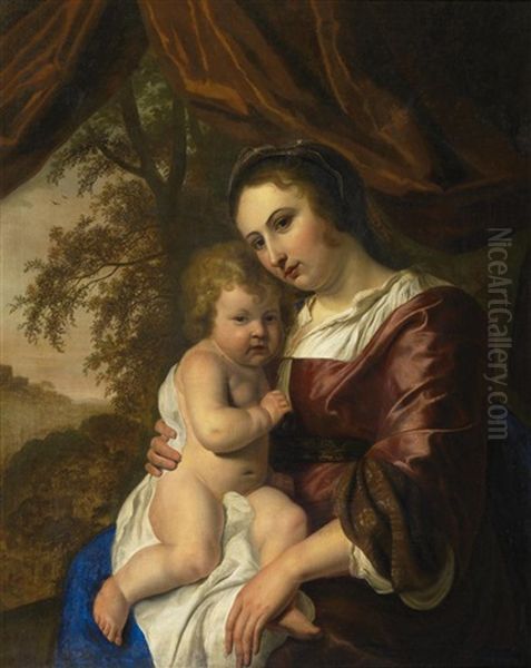 Junge Frau Mit Kind Oil Painting by Dirck Bleker