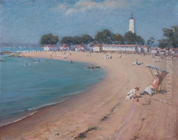 The Lido Oil Painting by Carle John Blenner