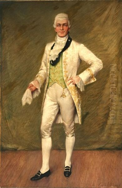 Portrait Of A Gentleman With Handkerchief Oil Painting by Carle John Blenner