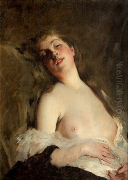 Ecstasy (after Charles Joshua Chaplin) Oil Painting by Carle John Blenner