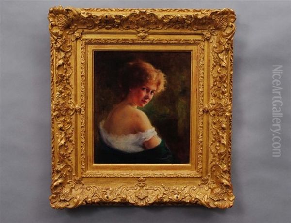 Portrait Of A Lady Oil Painting by Carle John Blenner