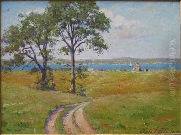 By The Bay Oil Painting by Carle John Blenner