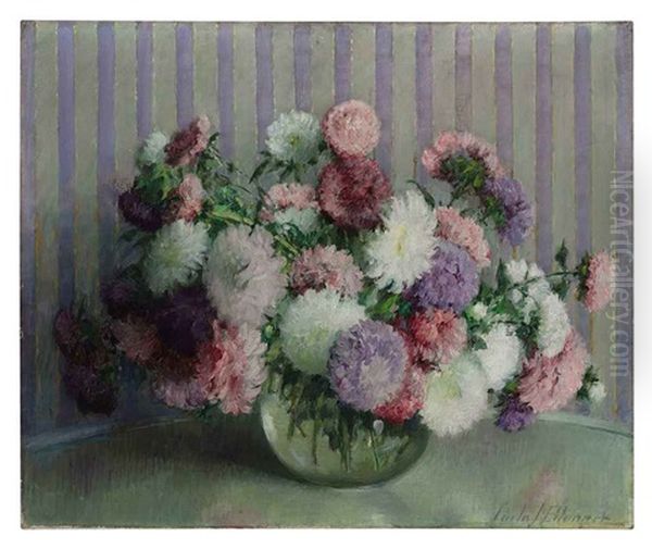 Asters Oil Painting by Carle John Blenner