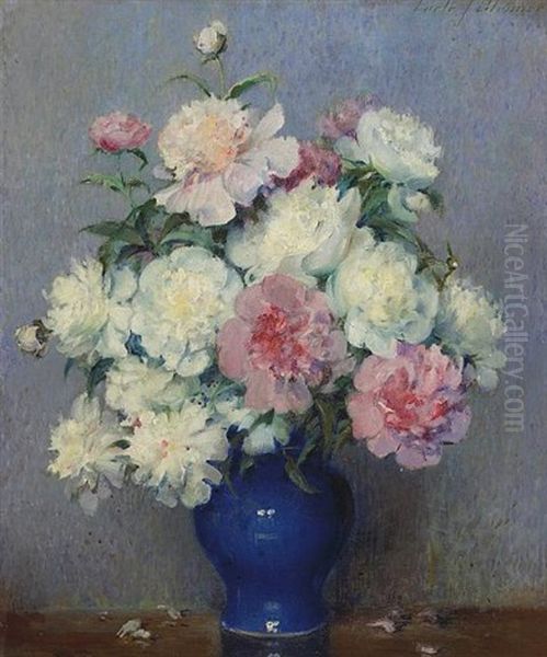 Peonies Oil Painting by Carle John Blenner