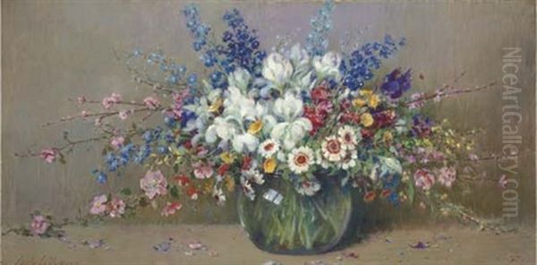 California Wild Flowers Oil Painting by Carle John Blenner