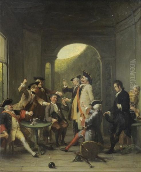 Tavern Scene Oil Painting by David Bles