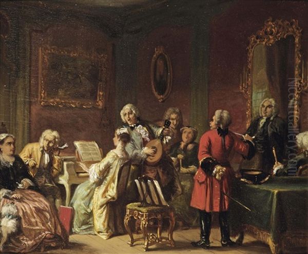 The Concert Oil Painting by David Bles