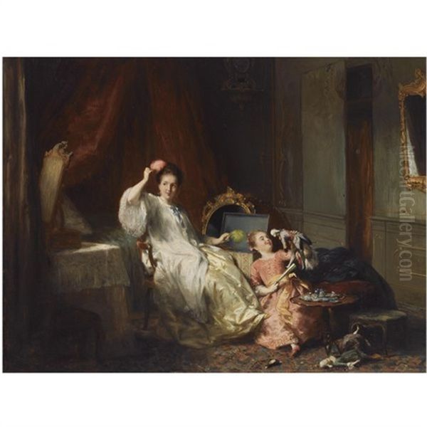 Playing With The Puppets Oil Painting by David Bles