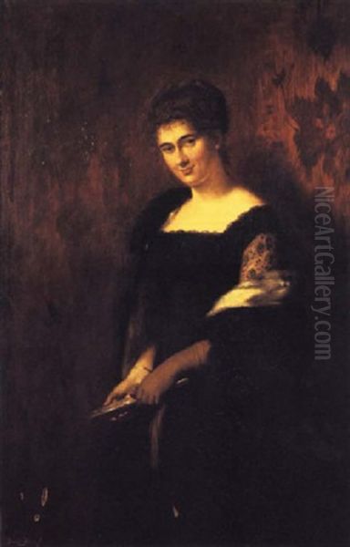 Portrait Of Princess Petrocochino, The Artist's Daughter Oil Painting by David Bles