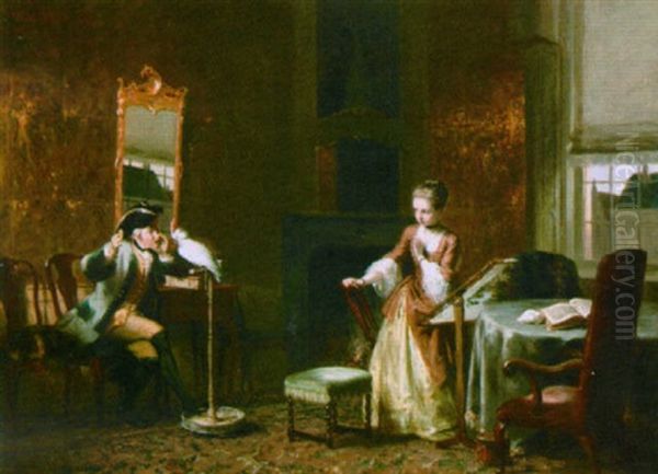 The Music Lesson Oil Painting by David Bles