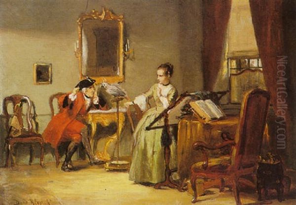 The Gossip Oil Painting by David Bles