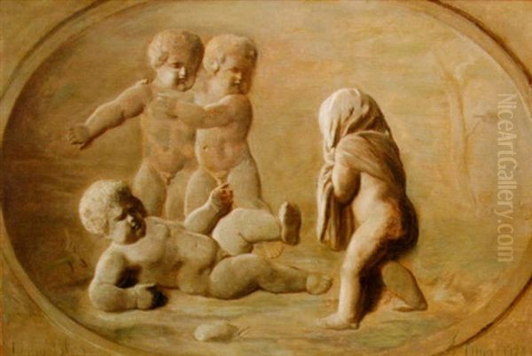 Frolicking Putti Oil Painting by David Bles