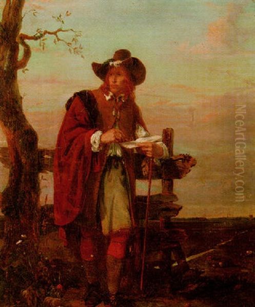 Paulus Potter Op Zijn Namiddag Wandeling Oil Painting by David Bles