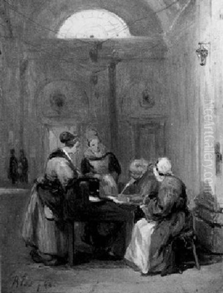 L'ecrivain De Requete Oil Painting by David Bles