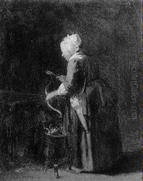 La Nourrice Oil Painting by David Bles