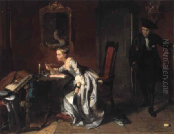 La Surprise Oil Painting by David Bles