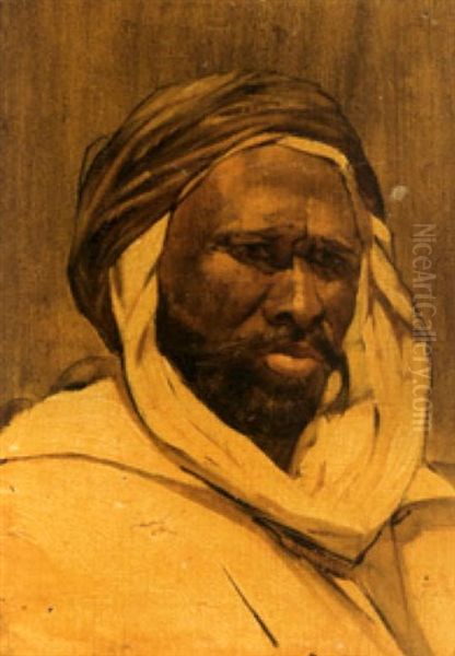 Portrait D'arabe Oil Painting by Albert Bligny