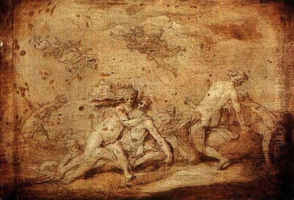 Neptune And Amphitrite Oil Painting by Abraham Bloemaert