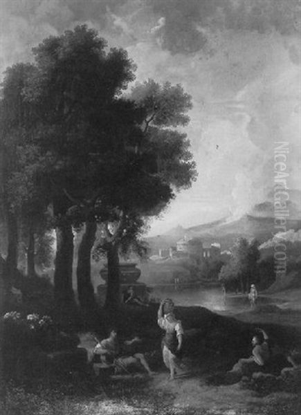 Arcadian Idyll Oil Painting by Jan Frans van Bloemen