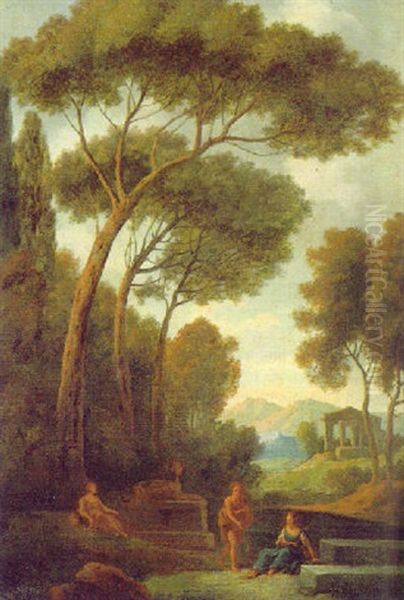 Ideale Landschaft Mit Rastenden Oil Painting by Jan Frans van Bloemen