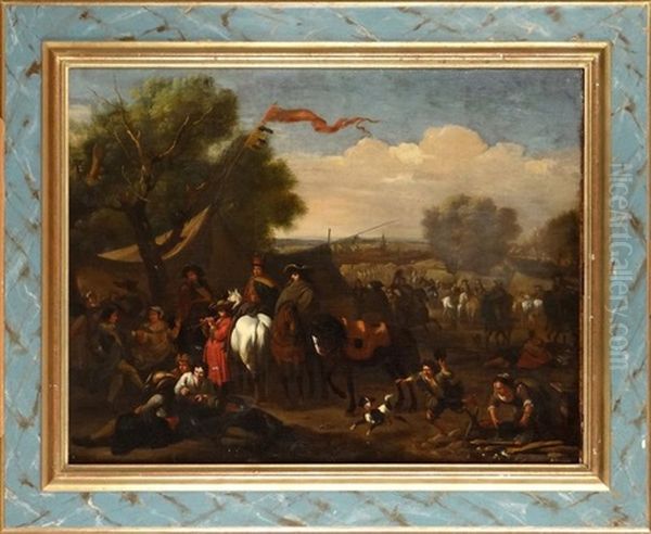 Siege De La Ville De Mons Par Louis Xiv En 1691 Oil Painting by Pieter van Bloemen