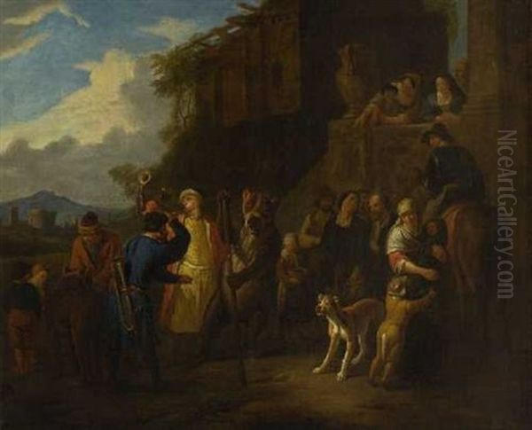 Jahrmarktszene Oil Painting by Pieter van Bloemen