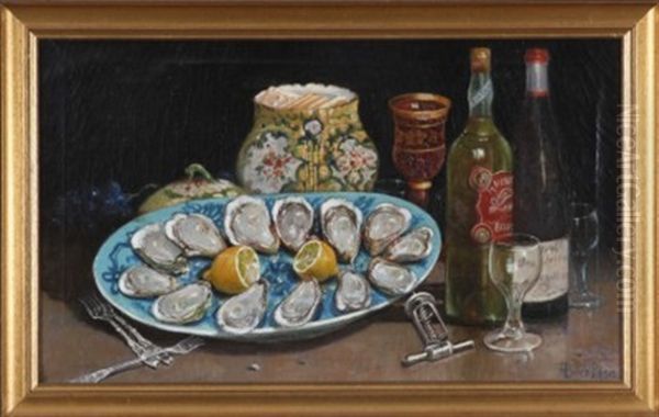 Still Life With Oysters Oil Painting by Francois de Blois