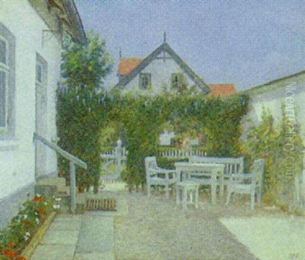 Haveexterior Oil Painting by Gustav Vilhelm Blom