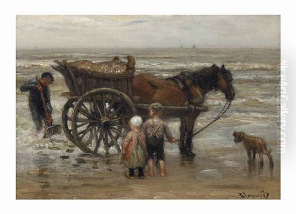 The Shell Fishers Oil Painting by Bernardus Johannes Blommers