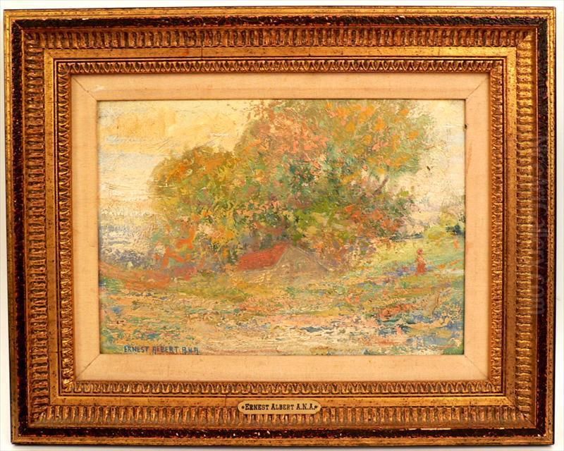 An Impressionist Landscapesigned At The Lower Left Oil Painting by Ernest Albert