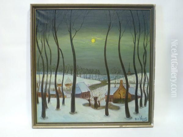 Neige En Flandres Oil Painting by Albrecht Frans Lieven Vriendt
