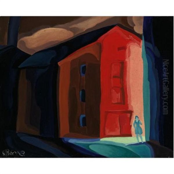 A Moment In Another Town Oil Painting by Oscar Bluemner