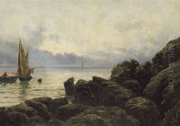 Tramonto Sul Mare Oil Painting by Giacinto Bo