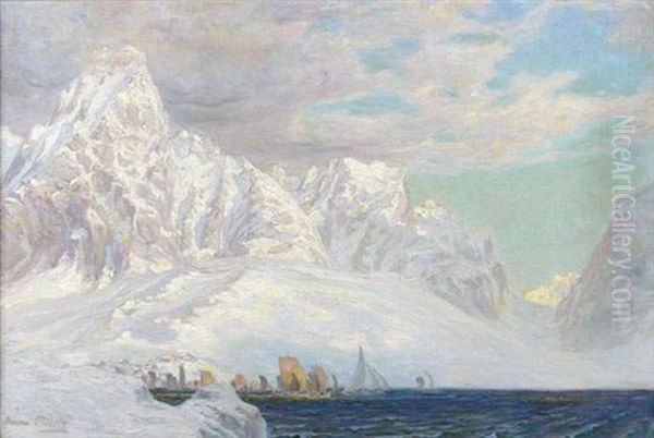 Vue D'un Fjord Oil Painting by Anna Katarina Boberg