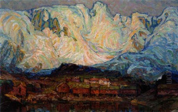 Blanande Berg, Lofoten Oil Painting by Anna Katarina Boberg