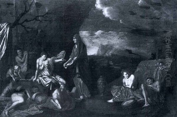 A Mythological Subject Oil Painting by Clemente Bocciardo