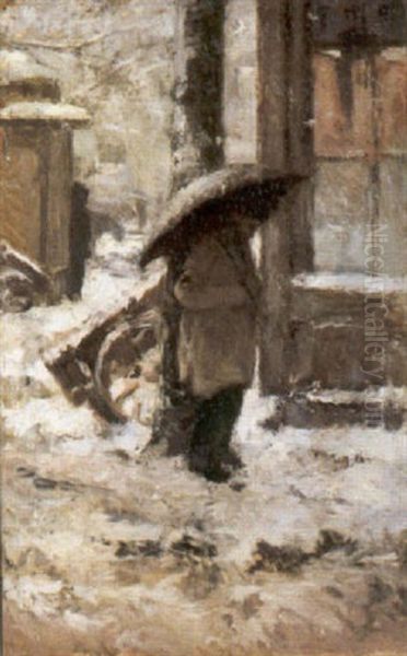 Besneeuwde Straat Oil Painting by Anna Boch