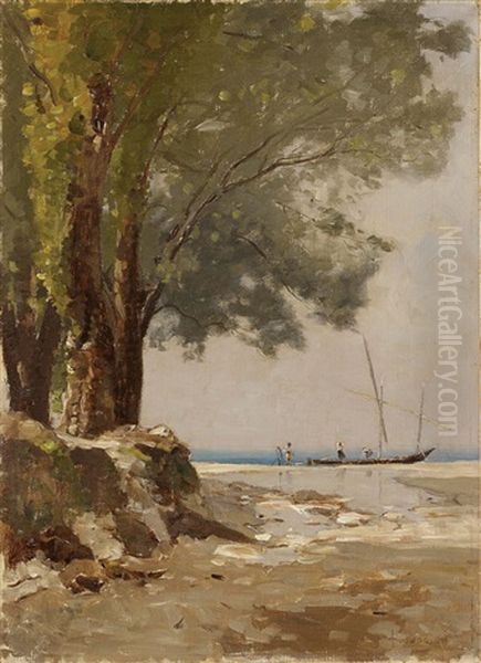 Devant La Tour Haldimand Oil Painting by Francois-Louis-David Bocion