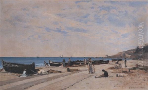 Bord De Mere A Bordighera Oil Painting by Francois-Louis-David Bocion