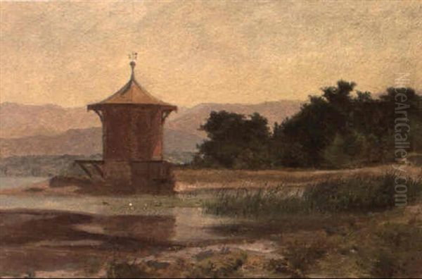 Kiosque Du Bouveret Oil Painting by Francois-Louis-David Bocion