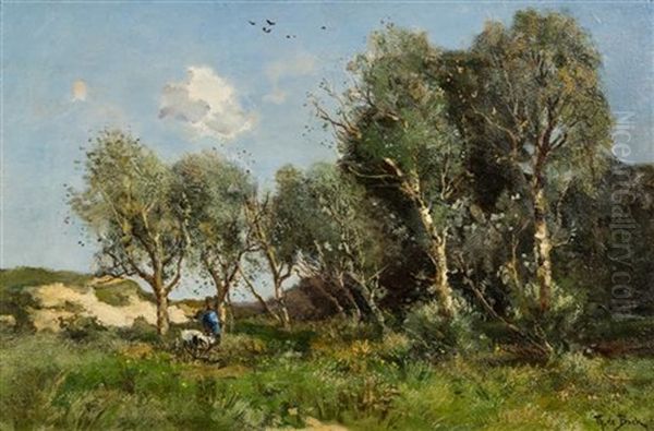 Sunset Over The Vik Oil Painting by Theophile Emile Achille De Bock