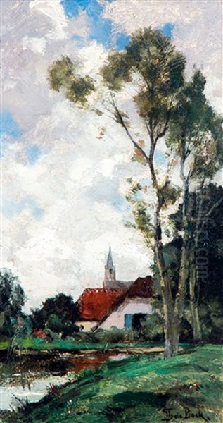 Landscape Near Renkum Oil Painting by Theophile Emile Achille De Bock
