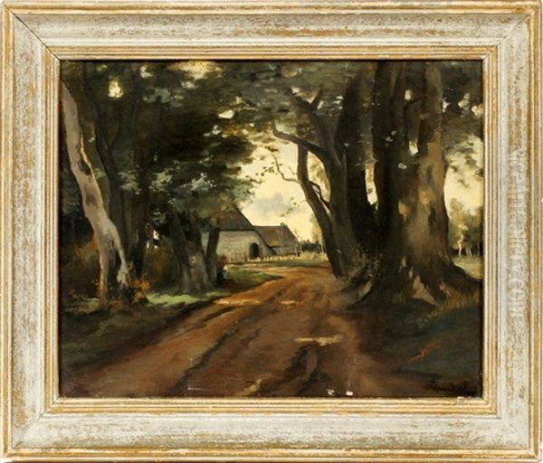 Landscape With Trees Oil Painting by Theophile Emile Achille De Bock