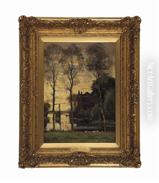 Castle At Arnheim Oil Painting by Theophile Emile Achille De Bock