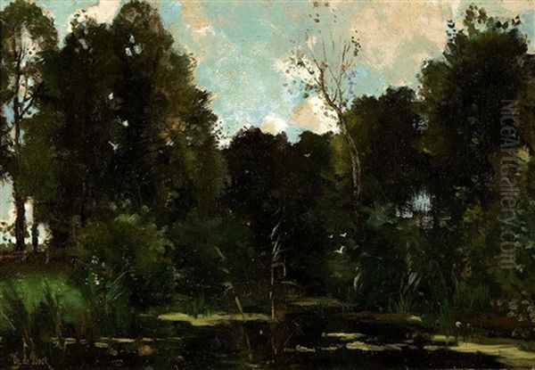 Teich Am Waldesrand Oil Painting by Theophile Emile Achille De Bock