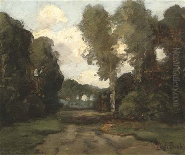 A Forest Road Oil Painting by Theophile Emile Achille De Bock