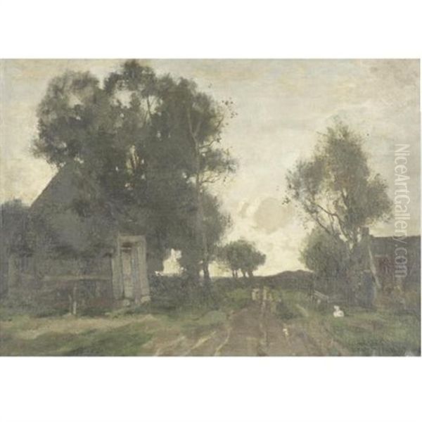 View Of A Village Oil Painting by Theophile Emile Achille De Bock