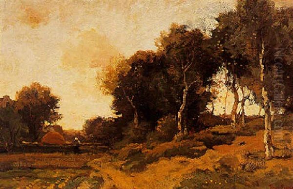 A Landscape Near Heelsum Oil Painting by Theophile Emile Achille De Bock