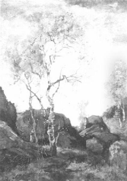 The Rocky Knoll, Early Autumn Oil Painting by Theophile Emile Achille De Bock