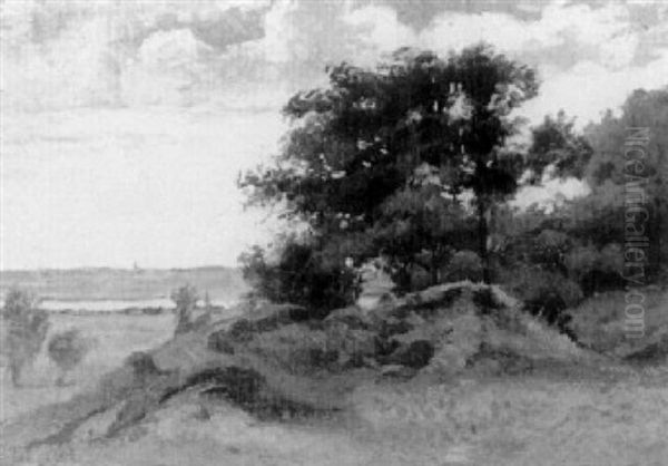 Rivierlandschap Oil Painting by Theophile Emile Achille De Bock